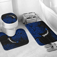 Pohnpei Federated States Of Micronesia Bathroom Set Polynesian Tribal Heritage Art With Blue Island Tattoo Patterns