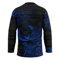 Pohnpei Federated States Of Micronesia Hockey Jersey Polynesian Tribal Heritage Art With Blue Island Tattoo Patterns