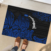 Pohnpei Federated States Of Micronesia Rubber Doormat Polynesian Tribal Heritage Art With Blue Island Tattoo Patterns