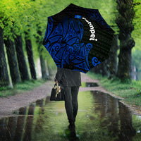 Pohnpei Federated States Of Micronesia Umbrella Polynesian Tribal Heritage Art With Blue Island Tattoo Patterns