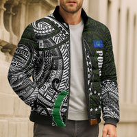 Pohnpei Federated States Of Micronesia Bomber Puffer Jacket Polynesian Tribal Heritage Art With Kaselehlie State Seal