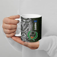 Pohnpei Federated States Of Micronesia Ceramic Mug Polynesian Tribal Heritage Art With Kaselehlie State Seal