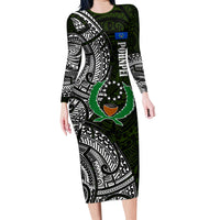 Pohnpei Federated States Of Micronesia Family Matching Long Sleeve Bodycon Dress and Hawaiian Shirt Polynesian Tribal Heritage Art With Kaselehlie State Seal