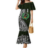 Pohnpei Federated States Of Micronesia Family Matching Mermaid Dress and Hawaiian Shirt Polynesian Tribal Heritage Art With Kaselehlie State Seal