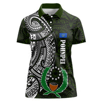 Pohnpei Federated States Of Micronesia Women Polo Shirt Polynesian Tribal Heritage Art With Kaselehlie State Seal