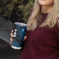 Yap Island Tribal Heritage Tumbler Cup Micronesian Polynesian Tattoo Pattern Blue Black Cultural Art