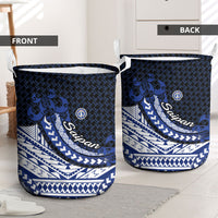 Northern Mariana Islands Saipan Laundry Basket Polynesian Tribal Pattern - Commonwealth Seal Art