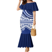 Northern Mariana Islands Saipan Family Matching Mermaid Dress and Hawaiian Shirt Polynesian Tribal Pattern - Commonwealth Seal Art