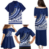 Northern Mariana Islands Saipan Family Matching Puletasi and Hawaiian Shirt Polynesian Tribal Pattern - Commonwealth Seal Art
