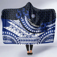 Northern Mariana Islands Saipan Hooded Blanket Polynesian Tribal Pattern - Commonwealth Seal Art
