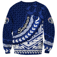 Northern Mariana Islands Saipan Sweatshirt Polynesian Tribal Pattern - Commonwealth Seal Art