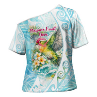 Saipan CMNI Cross Shoulder Shirt Polynesian Northern Mariana Islands Fruit Dove Watercolor TS04 - Polynesian Pride