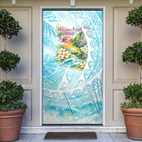 Saipan CMNI Door Cover Polynesian Northern Mariana Islands Fruit Dove Watercolor TS04 Blue White - Polynesian Pride