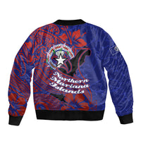 Saipan Northern Mariana Islands Bomber Jacket Polynesian Tribal Tattoo Art With Hibiscus Flowers And Seal