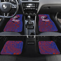 Saipan Northern Mariana Islands Car Mats Polynesian Tribal Tattoo Art With Hibiscus Flowers And Seal