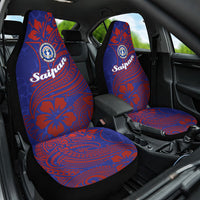 Saipan Northern Mariana Islands Car Seat Cover Polynesian Tribal Tattoo Art With Hibiscus Flowers And Seal