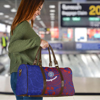 Saipan Northern Mariana Islands Travel Bag Polynesian Tribal Tattoo Art With Hibiscus Flowers And Seal
