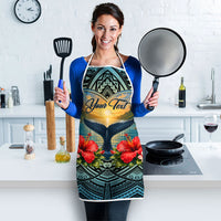 Personalized Masefau American Samoa Whale Apron Polynesian Tribal Pattern Tropical Hibiscus