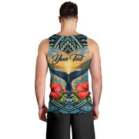 Personalized Masefau American Samoa Whale Men Tank Top Polynesian Tribal Pattern Tropical Hibiscus