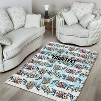 Personalized Masefau American Samoa Area Rug Vintage Whale Hibiscus Ocean Waves