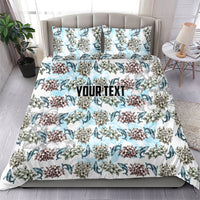 Personalized Masefau American Samoa Bedding Set Vintage Whale Hibiscus Ocean Waves