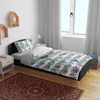 Personalized Masefau American Samoa Bedding Set Vintage Whale Hibiscus Ocean Waves