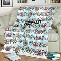 Personalized Masefau American Samoa Blanket Vintage Whale Hibiscus Ocean Waves