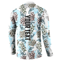 Personalized Masefau American Samoa Button Sweatshirt Vintage Whale Hibiscus Ocean Waves