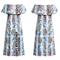 Personalized Masefau American Samoa Couples Matching Off Shoulder Maxi Dress and Hawaiian Shirt Vintage Whale Hibiscus Ocean Waves