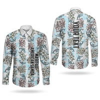 Personalized Masefau American Samoa Couples Matching Off Shoulder Maxi Dress and Long Sleeve Button Shirt Vintage Whale Hibiscus Ocean Waves