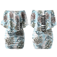 Personalized Masefau American Samoa Couples Matching Off Shoulder Short Dress and Hawaiian Shirt Vintage Whale Hibiscus Ocean Waves