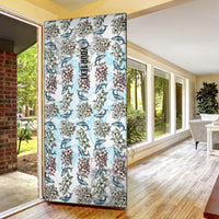 Personalized Masefau American Samoa Door Cover Vintage Whale Hibiscus Ocean Waves