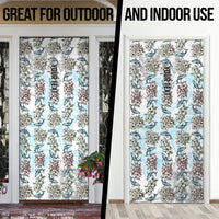 Personalized Masefau American Samoa Door Cover Vintage Whale Hibiscus Ocean Waves