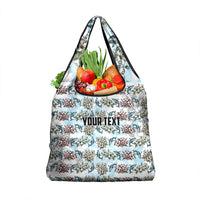 Personalized Masefau American Samoa Grocery Bag Vintage Whale Hibiscus Ocean Waves