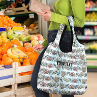 Personalized Masefau American Samoa Grocery Bag Vintage Whale Hibiscus Ocean Waves
