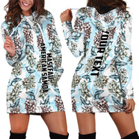 Personalized Masefau American Samoa Hoodie Dress Vintage Whale Hibiscus Ocean Waves
