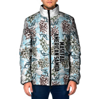Personalized Masefau American Samoa Padded Jacket Vintage Whale Hibiscus Ocean Waves