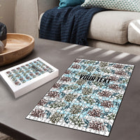Personalized Masefau American Samoa Puzzle Vintage Whale Hibiscus Ocean Waves