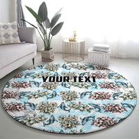 Personalized Masefau American Samoa Round Carpet Vintage Whale Hibiscus Ocean Waves