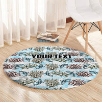 Personalized Masefau American Samoa Round Carpet Vintage Whale Hibiscus Ocean Waves