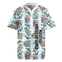 Personalized Masefau American Samoa Rugby Jersey Vintage Whale Hibiscus Ocean Waves