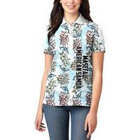 Personalized Masefau American Samoa Women Polo Shirt Vintage Whale Hibiscus Ocean Waves