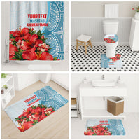 Personalized American Samoa Masefau Bathroom Set Hibiscus Tropical Floral Whale Polynesian Tribal Pattern