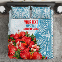 Personalized American Samoa Masefau Bedding Set Hibiscus Tropical Floral Whale Polynesian Tribal Pattern
