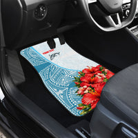 Personalized American Samoa Masefau Car Mats Hibiscus Tropical Floral Whale Polynesian Tribal Pattern