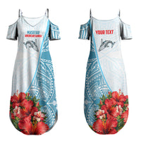 Personalized American Samoa Masefau Couples Matching Summer Maxi Dress and Hawaiian Shirt Hibiscus Tropical Floral Whale Polynesian Tribal Pattern