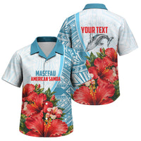 Personalized American Samoa Masefau Family Matching Tank Maxi Dress and Hawaiian Shirt Hibiscus Tropical Floral Whale Polynesian Tribal Pattern