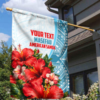 Personalized American Samoa Masefau Garden Flag Hibiscus Tropical Floral Whale Polynesian Tribal Pattern