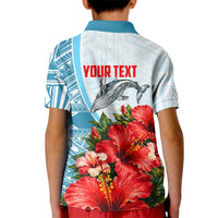 Personalized American Samoa Masefau Kid Polo Shirt Hibiscus Tropical Floral Whale Polynesian Tribal Pattern