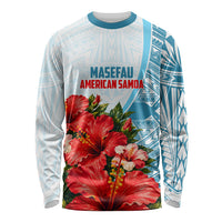 Personalized American Samoa Masefau Long Sleeve Shirt Hibiscus Tropical Floral Whale Polynesian Tribal Pattern